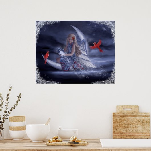 Winter Moon Angel Poster (Keuken)