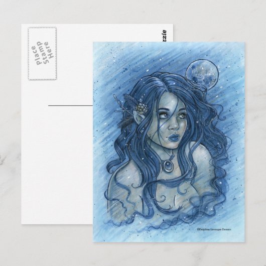 Winter Moon Briefkaart (Voorkant / Achterkant)