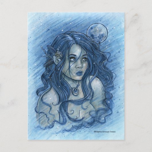 Winter Moon Briefkaart (Voorkant)