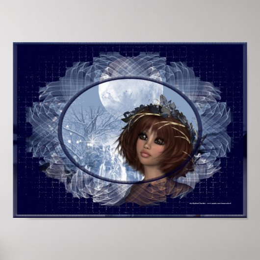 Winter Moon Design 2 Fantasy Woman Poster (Voorkant)