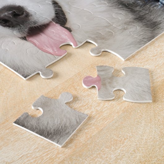 Winter Moon Husky Jigzaag Puzzle Legpuzzel (Zijkant)