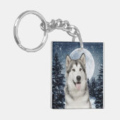 Winter Moon Husky Sleutelhanger (Voorkant Links)