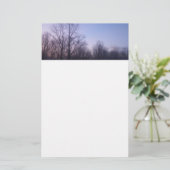 Winter Moon Morning Landscape Foto Briefpapier (Staand voorkant)