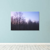 Winter Moon Morning Landscape Foto Canvas Afdruk (Insitu (Houten vloer))