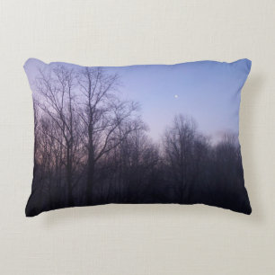 Winter Moon Morning Landscape Foto Decoratief Kussen