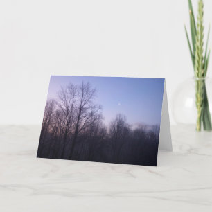 Winter Moon Morning Landscape Foto Kaart