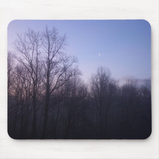 Winter Moon Morning Landscape Foto Muismat (Voorkant)