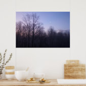 Winter Moon Morning Landscape Foto Poster (Keuken)