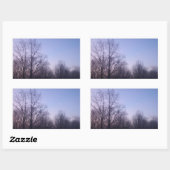 Winter Moon Morning Landscape Foto Rechthoekige Sticker (Vel)