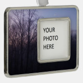 Winter Moon Morning Landscape Foto Verzilverd Omlijst Ornament (Rechts)