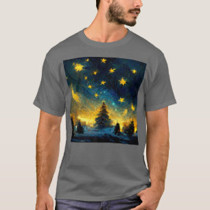 Winter Moonlight Sterrennacht van Gogh Inspiration T-shirt