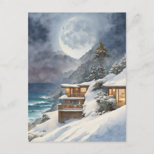 Winter Moonrise Big Sur Briefkaart