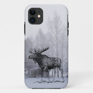 Winter Moose iPhone 11 Hoesje