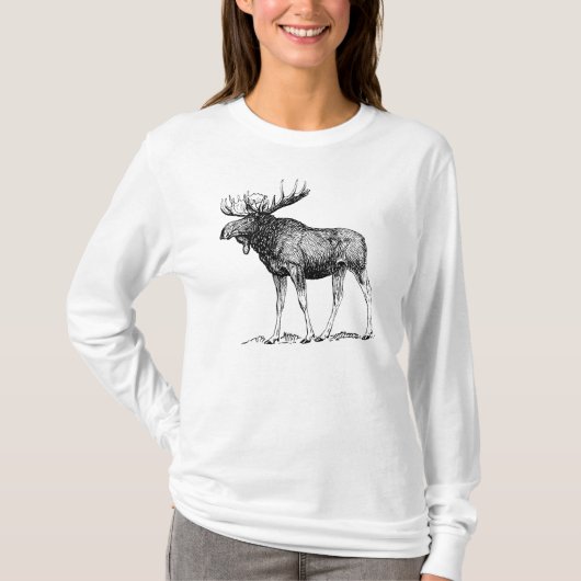 Winter Moose T-shirt (Voorkant)