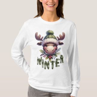 Winter Moose Theme T-shirt
