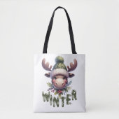Winter Moose Theme Tote Bag (Voorkant)