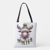 Winter Moose Theme Tote Bag (Achterkant)