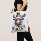 Winter Moose Theme Tote Bag (Dichtbij)