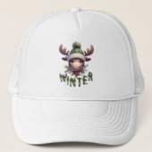 Winter Moose Theme Trucker Pet (Voorkant)