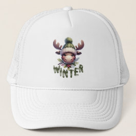 Winter Moose Theme Trucker Pet