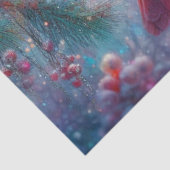 Winter Morgen Kardinaal In Spar Boom Decoupage Tissuepapier (Detail)