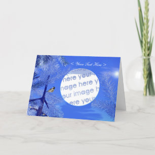 Winter Morning Vriend Chickadee Foto Kaart