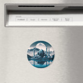 Winter Mosque Masjid Lake Theme Fridge Magnet (Insitu (Vaatwasser))