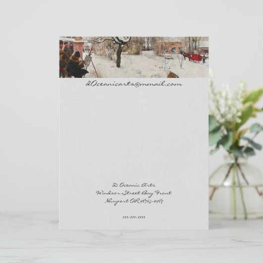 Winter Motif Åsögatan Briefhoofd Sjabloon (Staand voorkant)