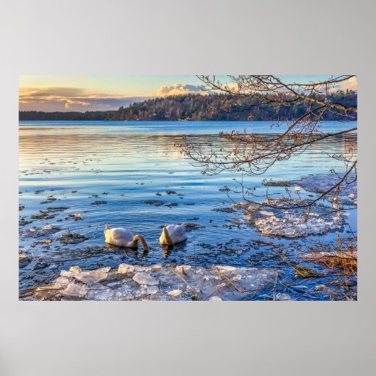 Winter Mountain 4k Wallpaper Simple Landscape Phot Poster (Voorkant)