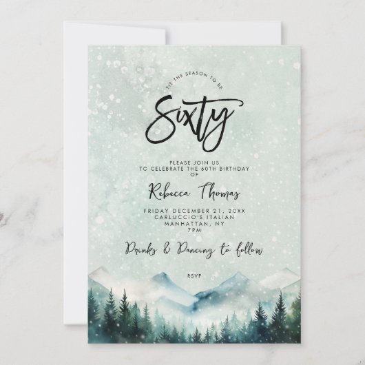 Winter Mountain 60e verjaardag uitnodiging (Voorkant)