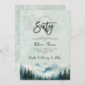 Winter Mountain 60e verjaardag uitnodiging (Voorkant / Achterkant)