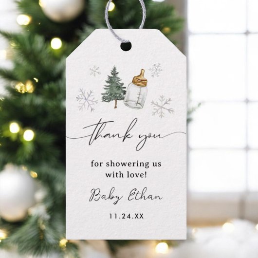 Winter Mountain Baby shower dank u Cadeaulabel