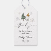 Winter Mountain Baby shower dank u Cadeaulabel (Achterkant)