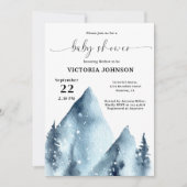 Winter Mountain Baby shower Kaart (Voorkant)