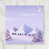 Winter Mountain Bachelorette Personalized Square Bedankjes Labels (Achterkant)