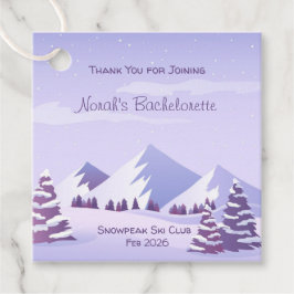 Winter Mountain Bachelorette Personalized Square Bedankjes Labels