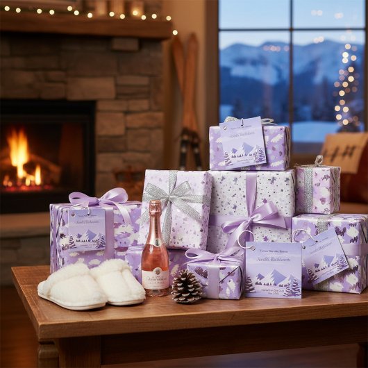 Winter Mountain Bachelorette Personalized Square Bedankjes Labels