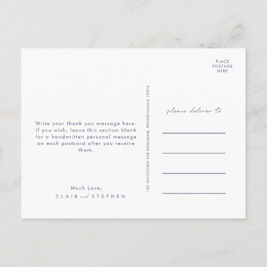 Winter Mountain bruiloft dank u Briefkaart (Achterkant)