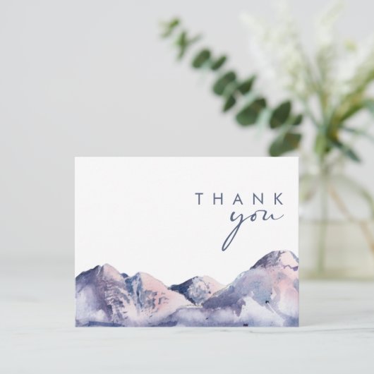 Winter Mountain bruiloft dank u Briefkaart (Staand voorkant)