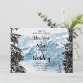Winter Mountain bruiloft Kaart (Staand voorkant)