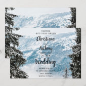 Winter Mountain bruiloft Kaart (Voorkant / Achterkant)