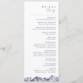 Winter Mountain bruiloft programma Programmakaart (Achterkant)