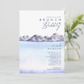 Winter Mountain Brunch en Bubble Uitnodiging (Staand voorkant)