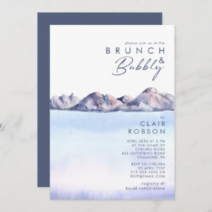 Winter Mountain Brunch en Bubble Uitnodiging