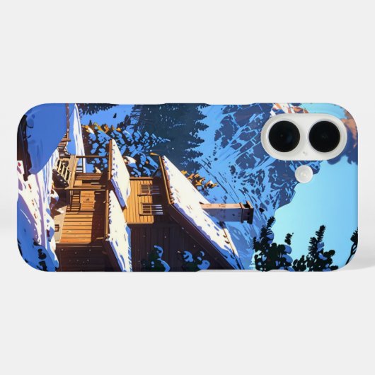 Winter Mountain Cabin Case-Mate iPhone Case (Achterkant (horizontaal))