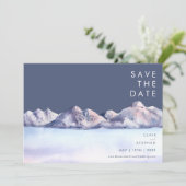 Winter Mountain Evening Save the Date (Staand voorkant)