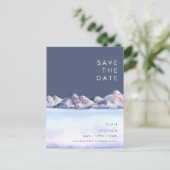 Winter Mountain Evening Save the Date Briefkaart (Staand voorkant)