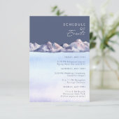 Winter Mountain Evening Schema van Evenementen Informatiekaartje (Staand voorkant)