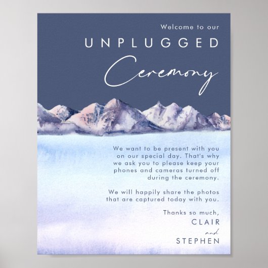 Winter Mountain Evening Unplugged Ceremony Poster (Voorkant)