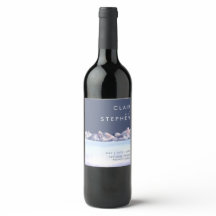Winter Mountain Evening Weddenschap Wine Label